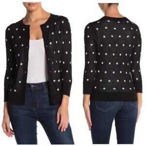 Halogen Black Cardigan with White Dots Viscose